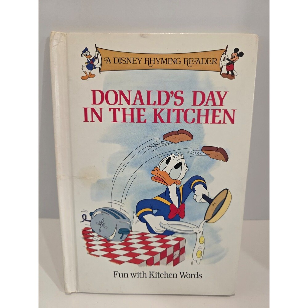 Vintage 1988 Disney Rhyming Donalds Day in the Kitchen Hardcover Kids Book